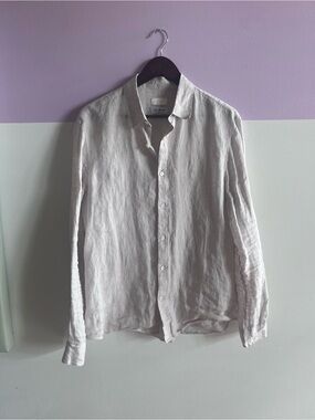 Club Monaco Linen Button-Up Shirt